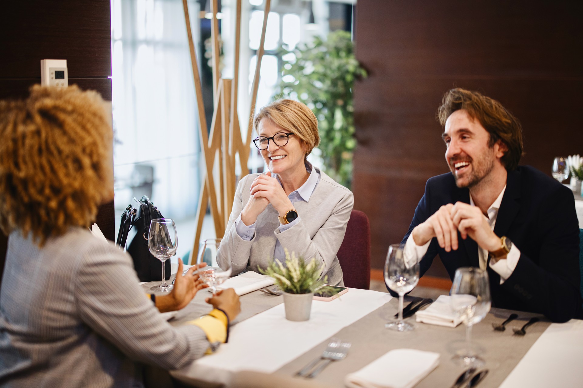 Business people at breakfast